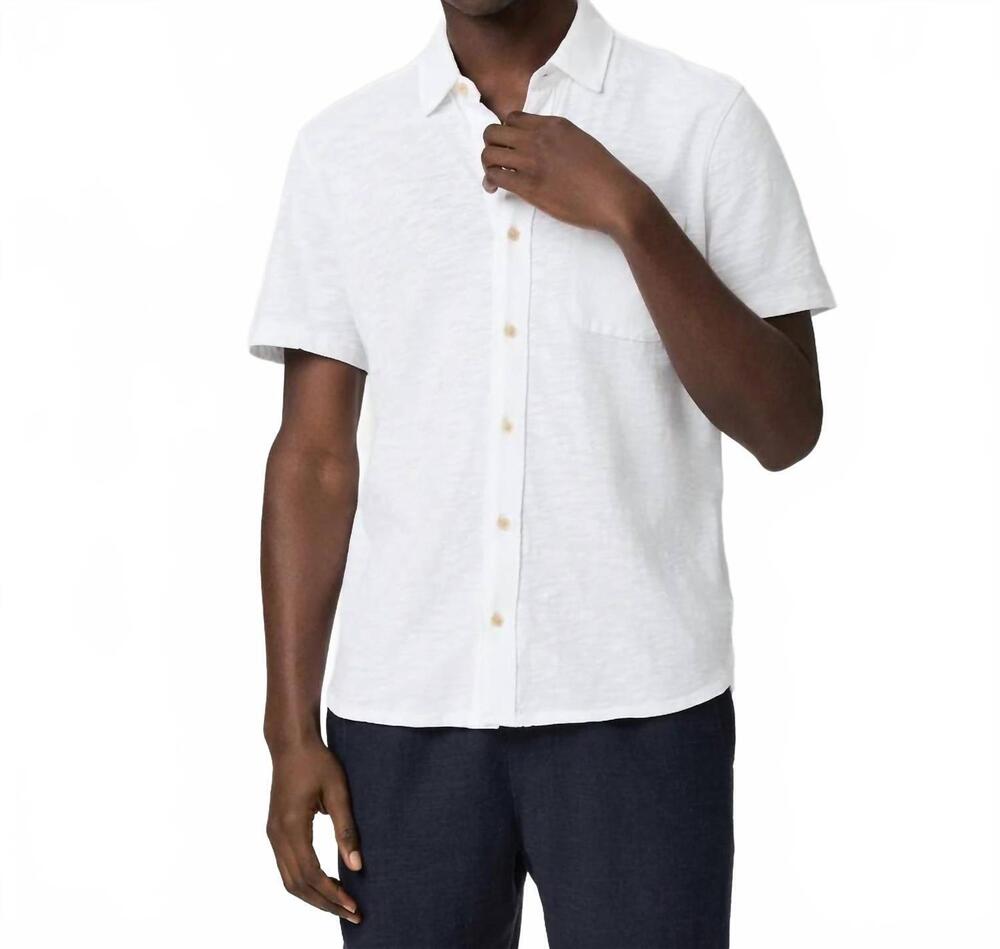 NEW PAIGE carillo short sleeve shirt in fresh white